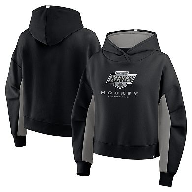 Women's Fanatics Black Los Angeles Kings Back Check Boxy Hoodie