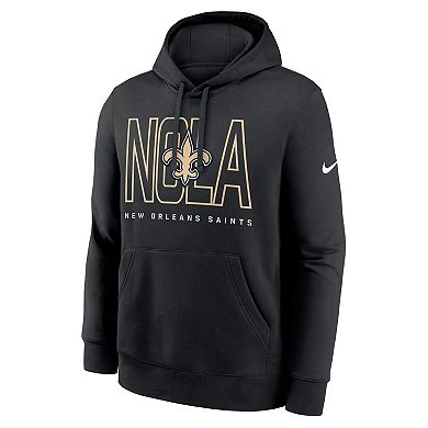 Men's Nike Black New Orleans Saints Busted Play Club Fleece Pullover Hoodie