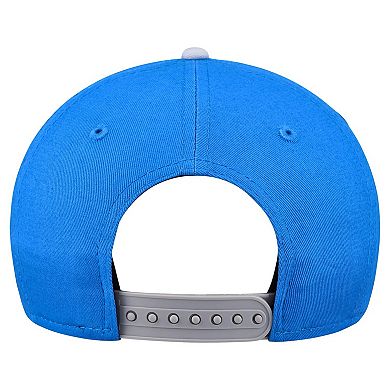 Youth New Era Blue/Gray Detroit Lions Arch COOLERA 9FORTY A-Frame Adjustable Hat