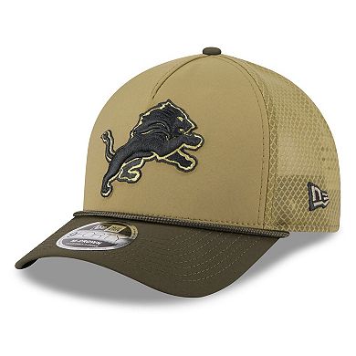 Youth New Era Green/Dark Green Detroit Lions 2025 Salute to Service 9FORTY A-Frame Adjustable Hat
