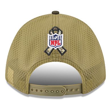 Youth New Era Green/Dark Green Detroit Lions 2025 Salute to Service 9FORTY A-Frame Adjustable Hat