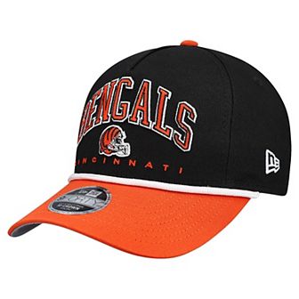 Youth New Era Black/Orange Cincinnati Bengals Arch 9FORTY A-Frame Adjustable Hat