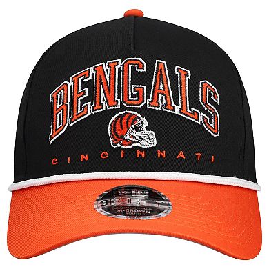 Youth New Era Black/Orange Cincinnati Bengals Arch COOLERA 9FORTY A-Frame Adjustable Hat