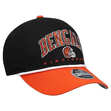 Youth New Era Black/Orange Cincinnati Bengals Arch COOLERA 9FORTY A-Frame Adjustable Hat