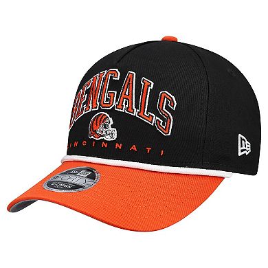 Youth New Era Black/Orange Cincinnati Bengals Arch COOLERA 9FORTY A-Frame Adjustable Hat