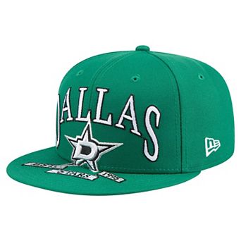 Men's New Era Kelly Green Dallas Stars Oversized Vintage Arch 59Fifty Fitted Hat