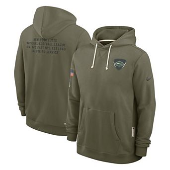 Men's Nike Olive New York Jets 2025 Salute to Service Sideline Standard Issue Dri-FIT Hoodie