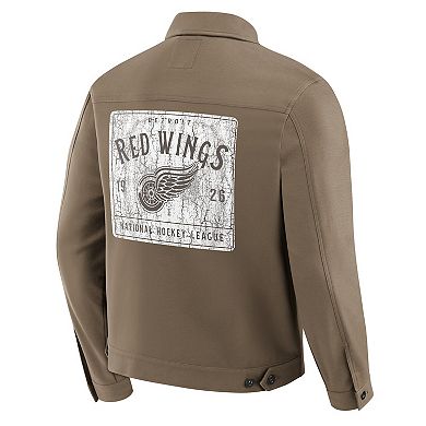 Men's Darius Rucker Collection by Fanatics Tan Detroit Red Wings Trucker Full-Button Jacket
