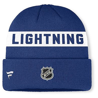 Men's Fanatics Blue Tampa Bay Lightning Authentic Pro Rink Cuffed Knit Hat