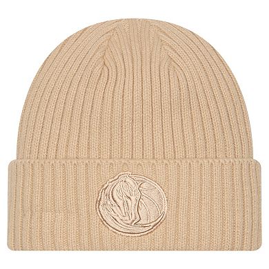 Men's New Era Tan Dallas Mavericks Color Pack Cuffed Knit Hat