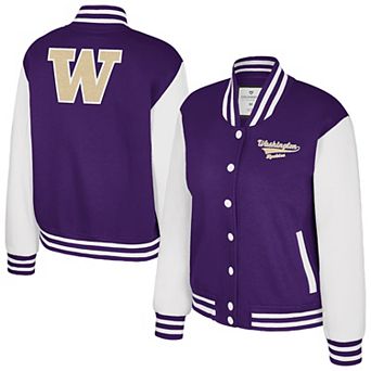 Women's Colosseum Purple Washington Huskies French Baguette Full Snap Fleece Jacket