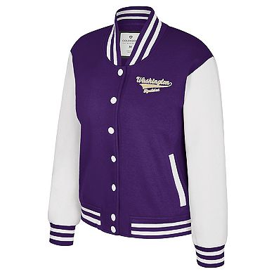 Women's Colosseum Purple Washington Huskies French Baguette Full Snap Fleece Jacket