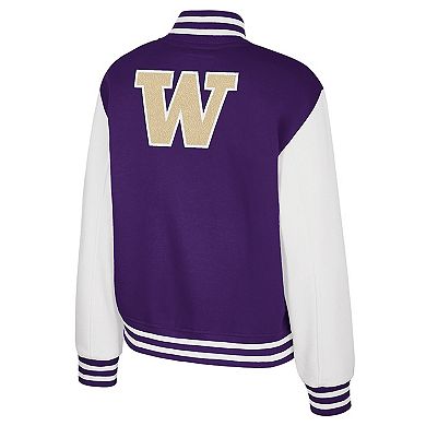 Women's Colosseum Purple Washington Huskies French Baguette Full Snap Fleece Jacket