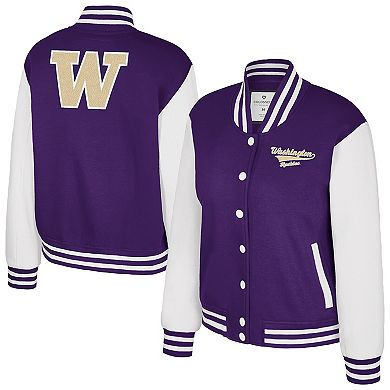 Women's Colosseum Purple Washington Huskies French Baguette Full Snap Fleece Jacket