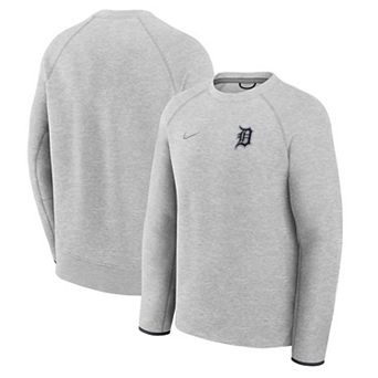 Men's Nike Heather Charcoal Detroit Tigers Tech Fleece Raglan Sweatshirt