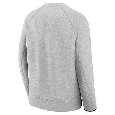 Men's Nike Heather Charcoal Detroit Tigers Tech Fleece Raglan Sweatshirt