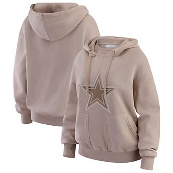 Women's WEAR by Erin Andrews Tan Dallas Cowboys Washed Pullover Crewdie