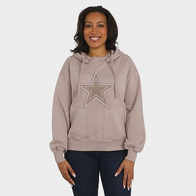 Women's WEAR by Erin Andrews Tan Dallas Cowboys Washed Pullover Crewdie