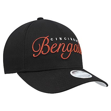 Women's New Era Black Cincinnati Bengals Metallic 9FORTY M-Crown A-Frame Adjustable Hat