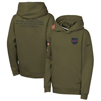 Youth Nike Olive Buffalo Bills 2025 Salute to Service Club Fleece Hoodie