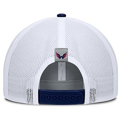 Men's Fanatics Gray/Navy Washington Capitals Fundamental Adapt Trucker Adjustable Hat