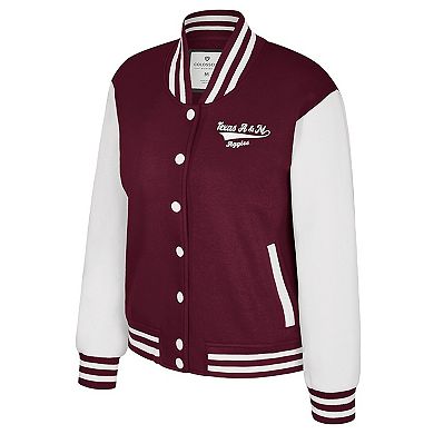 Women's Colosseum Maroon Texas A&M Aggies French Baguette Full Snap Fleece Jacket