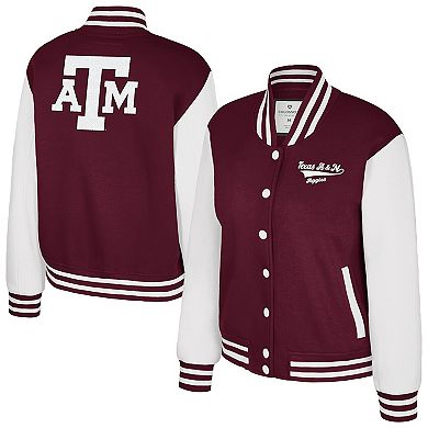 Women's Colosseum Maroon Texas A&M Aggies French Baguette Full Snap Fleece Jacket
