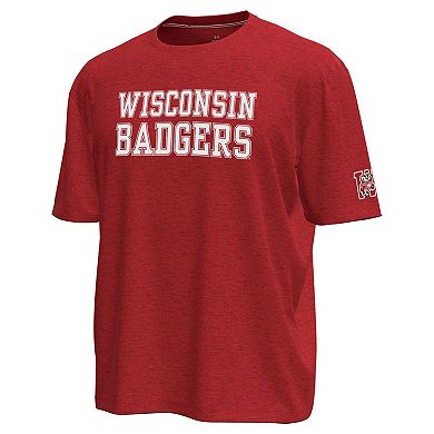 Men's Under Armour Red Wisconsin Badgers Throwback Motion Heavyweight T-Shirt