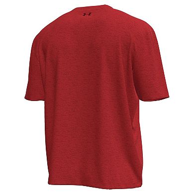Men's Under Armour Red Wisconsin Badgers Throwback Motion Heavyweight T-Shirt