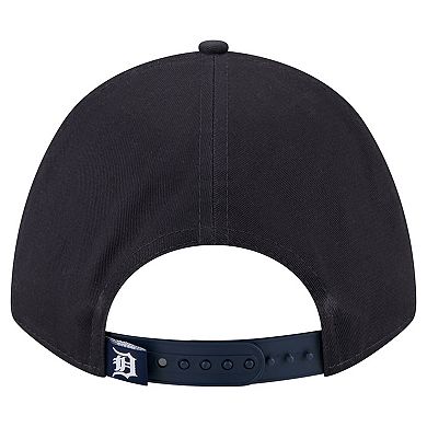 Women's New Era Navy Detroit Tigers Metallic A-Frame 9FORTY Adjustable Hat