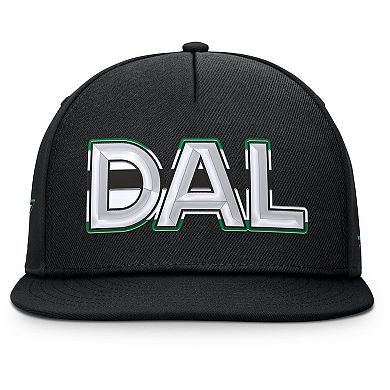 Men's Fanatics Black Dallas Stars Authentic Pro Rink Team Code Snapback Hat