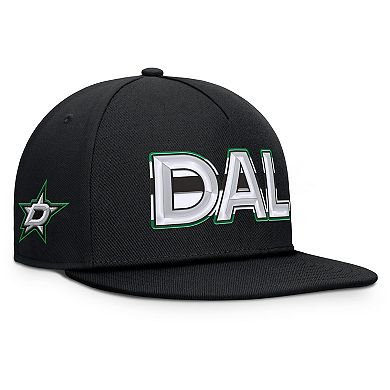 Men's Fanatics Black Dallas Stars Authentic Pro Rink Team Code Snapback Hat