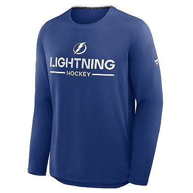 Men's Fanatics Blue Tampa Bay Lightning Authentic Pro Rink Tech Long Sleeve T-Shirt