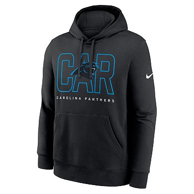 Men's Nike Black Carolina Panthers Busted Play Club Fleece Pullover Hoodie