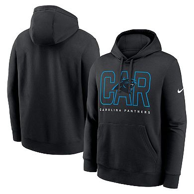 Men's Nike Black Carolina Panthers Busted Play Club Fleece Pullover Hoodie