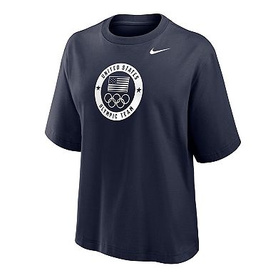Women's Nike Navy Team USA Boxy T-Shirt