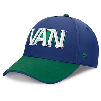 Men's Fanatics Blue/Green Vancouver Canucks Authentic Pro Rink Team Code Flex Hat