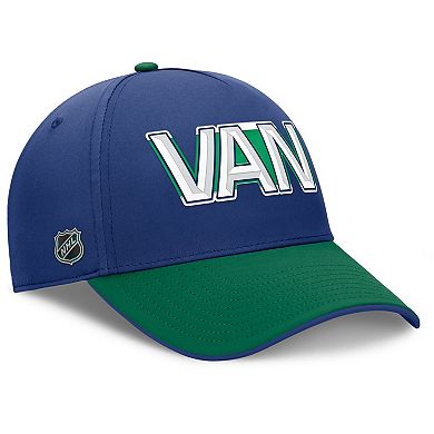 Men's Fanatics Blue/Green Vancouver Canucks Authentic Pro Rink Team Code Flex Hat