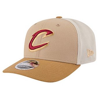 Men's New Era Tan/Light Brown Cleveland Cavaliers Two-Tone 9SEVENTY Adjustable Trucker Hat