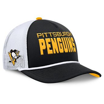Men's Fanatics Black/White Pittsburgh Penguins Authentic Pro Rink A-Frame Adjustable Hat