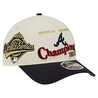 Men's New Era Cream/Navy Atlanta Braves World Series 9FORTY M-Crown Adjustable Hat