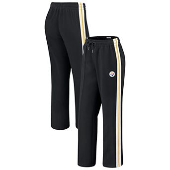 Women's WEAR by Erin Andrews Black Pittsburgh Steelers Color-Block Straight Leg Pants