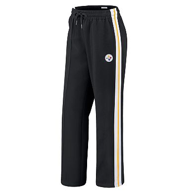 Women's WEAR by Erin Andrews Black Pittsburgh Steelers Color-Block Straight Leg Pants