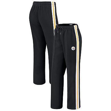 Women's WEAR by Erin Andrews Black Pittsburgh Steelers Color-Block Straight Leg Pants