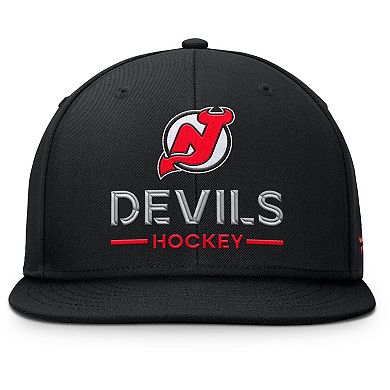 Men's Fanatics Black New Jersey Devils Authentic Pro Rink Lockup Snapback Hat