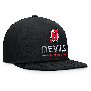 Men's Fanatics Black New Jersey Devils Authentic Pro Rink Lockup Snapback Hat
