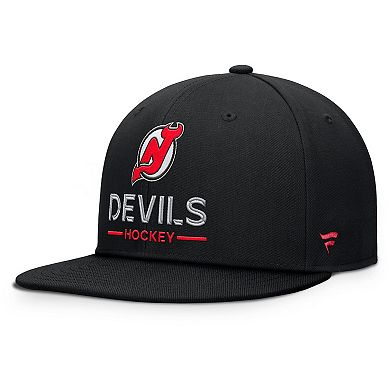 Men's Fanatics Black New Jersey Devils Authentic Pro Rink Lockup Snapback Hat