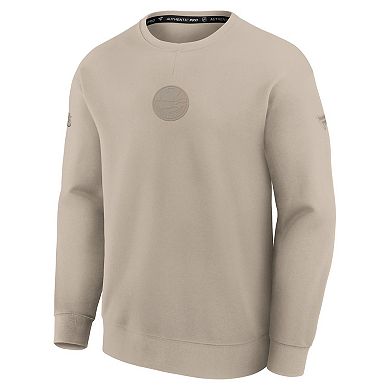 Men's Fanatics Tan New York Islanders Authentic Pro Road Tri-Blend Sweatshirt