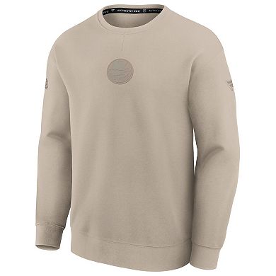 Men's Fanatics Tan New York Islanders Authentic Pro Road Tri-Blend Sweatshirt