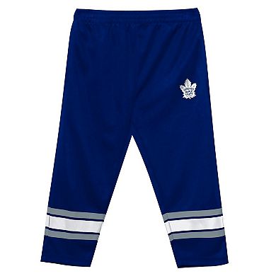 Preschool Outerstuff White/Blue Toronto Maple Leafs Denting the Net Long Sleeve T-Shirt and Pants Set